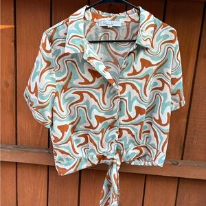 Sweet Rain Multicolor Abstract Blouse